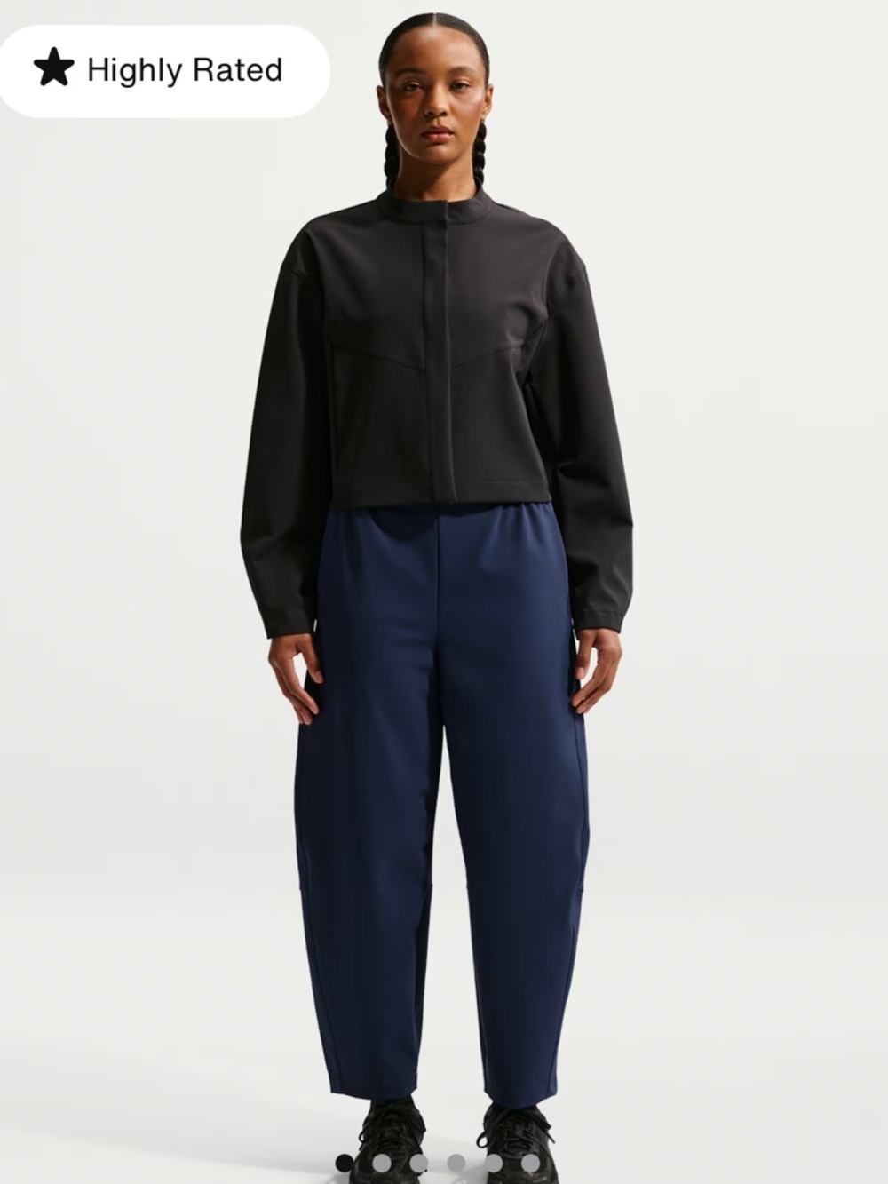 NEW Nike 24.7 Perfect Stretch Dr-Fit High Waisted Loose Barrel Leg Blue Pants, L
